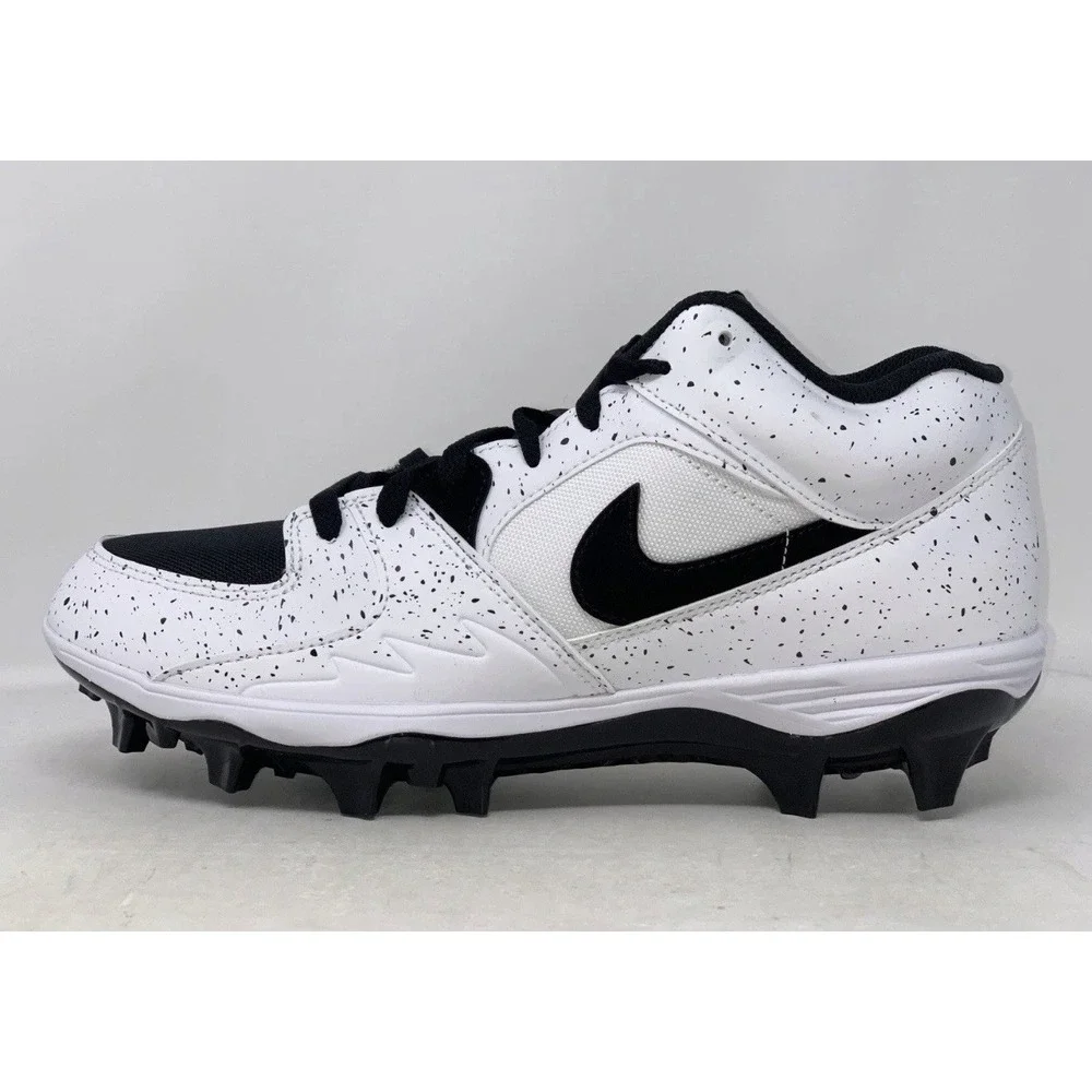 Size 12 Men's - Jordan Stadium 90 Low TD White Black HQ0210-100 Football Cleats